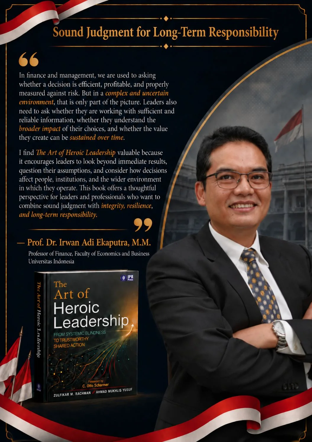 Endorsement artwork featuring Prof. Dr. Irwan Adi Ekaputra
