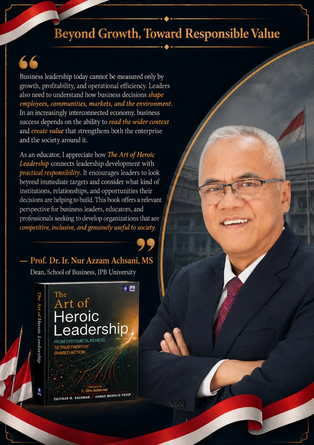 Endorsement artwork featuring Prof. Dr. Nur Azzam Achsani